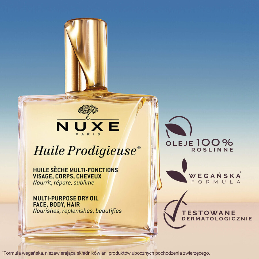 Nuxe Huile Prodigieuse, multifunctional dry oil for body, face and hair, 100 ml