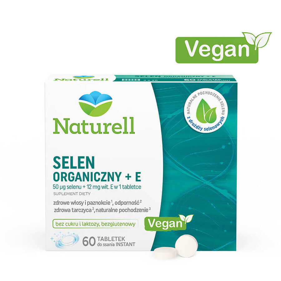 Naturell Organisch Selenium + E, 60 kauwtabletten