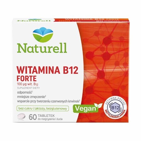 Naturell Vitamina B12 Forte, 60 comprimidos masticables