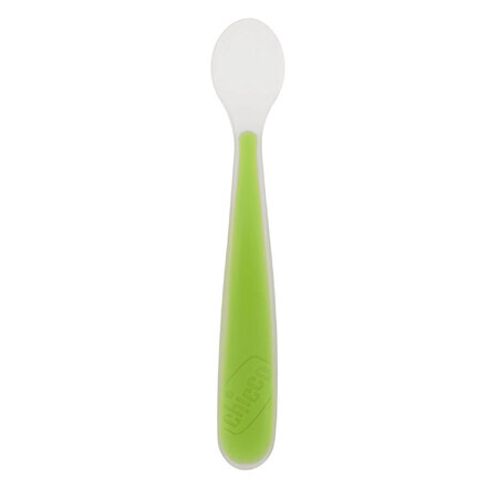 Chicco, cuillère d'alimentation souple, en silicone, verte, à partir de 6 mois, 1 pièce