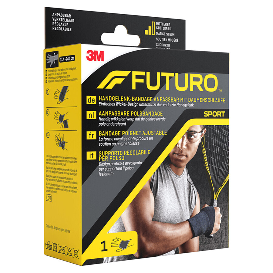 Futuro Sport, pols en duim stabilisatieband, zwart, universele maat, 1 stuk