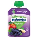 BoboVita Mousse in a tube, blueberries and apples with bananas, after 6 months, 80 g