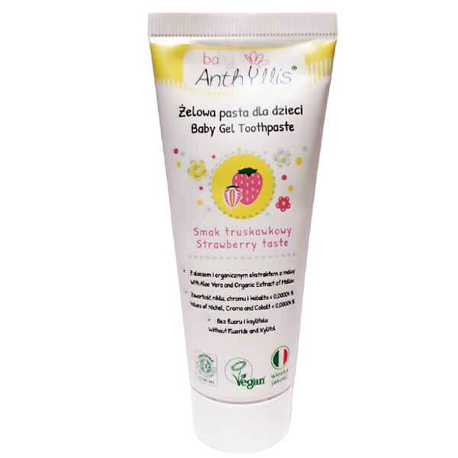 Anthyllis Baby, fluoridevrije tandpasta, aardbeiensmaak, 75 ml