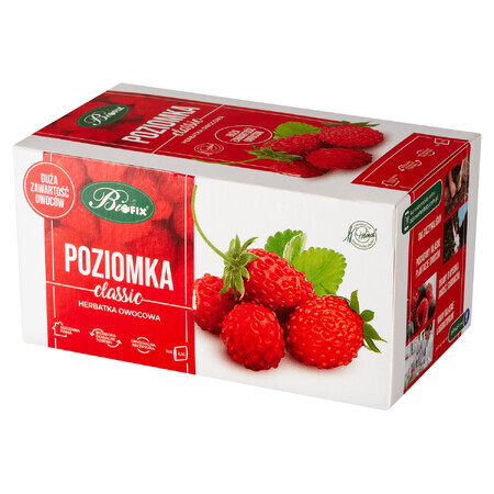 Bi Fix Classic, Poziomka, thé aux fruits, 2,5 g x 20 sachets