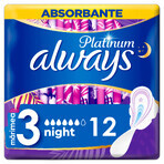 Always Platinum, sanitary towels, Ultra Night, 12 pcs