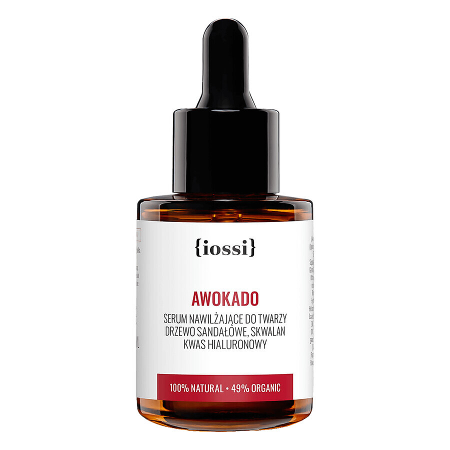 Iossi, hydraterend gezichtsserum, avocado, sandelhout en hyaluronzuur, 30 ml