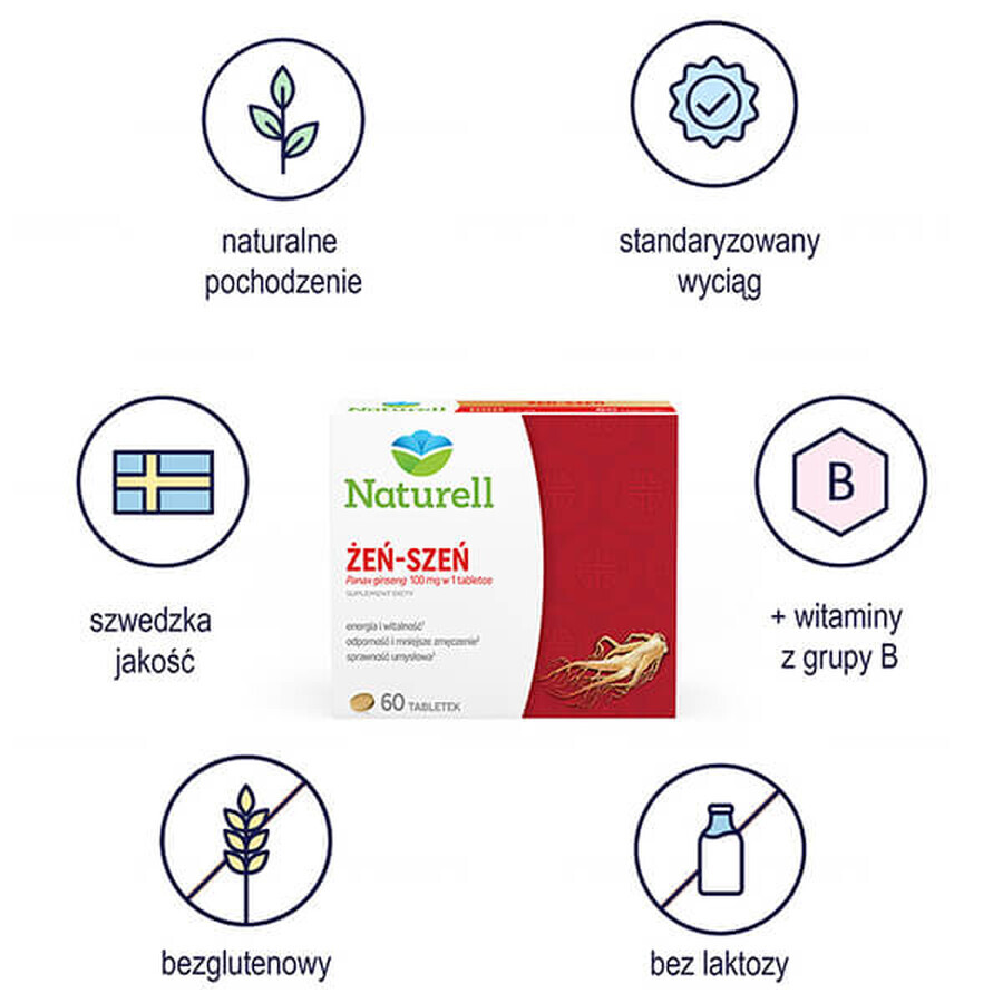 Naturell Ginseng, 60 tabletten