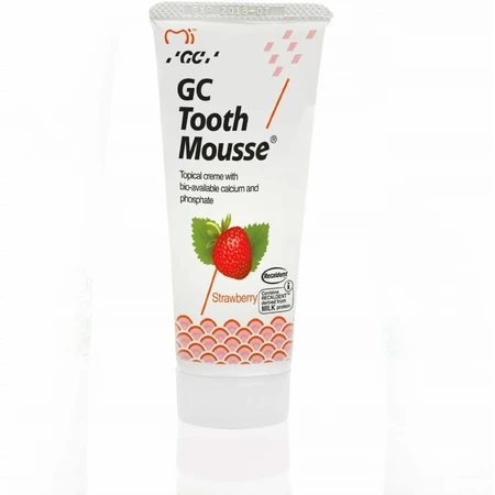 GC Tandmousse, lokale pasta, aardbeiensmaak, fluoridevrij, 35 ml