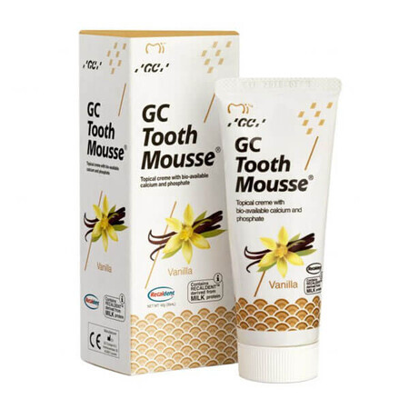 GC Tooth Mousse, topical paste, vanilla flavor, fluoride-free, 35 ml