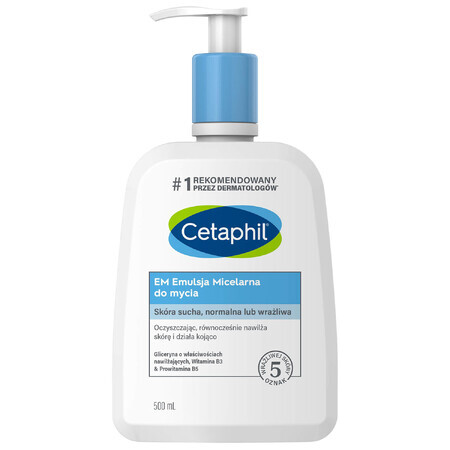 Cetaphil EM, Micellaire emulsie voor de gevoelige huid, voor het hele gezin, 500 ml