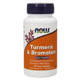 Now Foods Kurkuma &amp; Bromelaïne, kurkuma en bromelaïne, 90 capsules