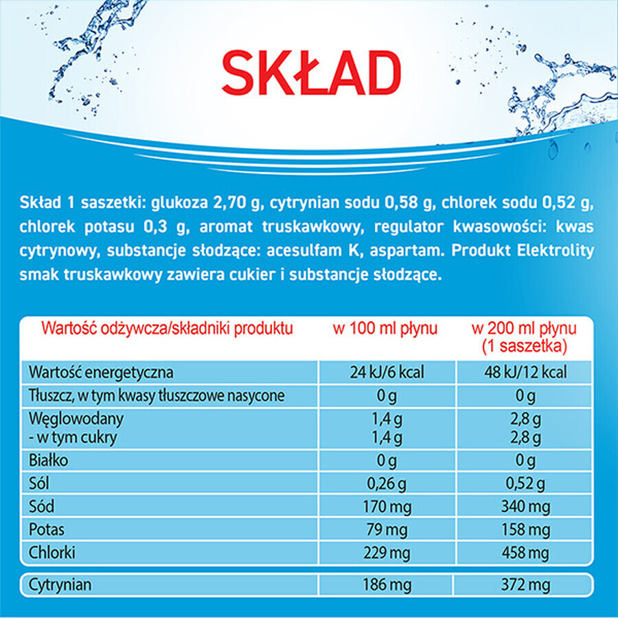 Elektrolyten, aardbeiensmaak, 7 sachets