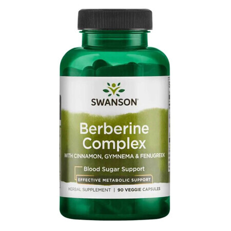 Swanson Berberine Complex with Cinnamon, Gymnema and Fenugreek, 90 Vegetarian Capsules