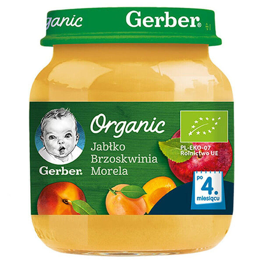 Gerber Organic, Dessert, Apples Peaches Apricots, after 4 months, 125 g