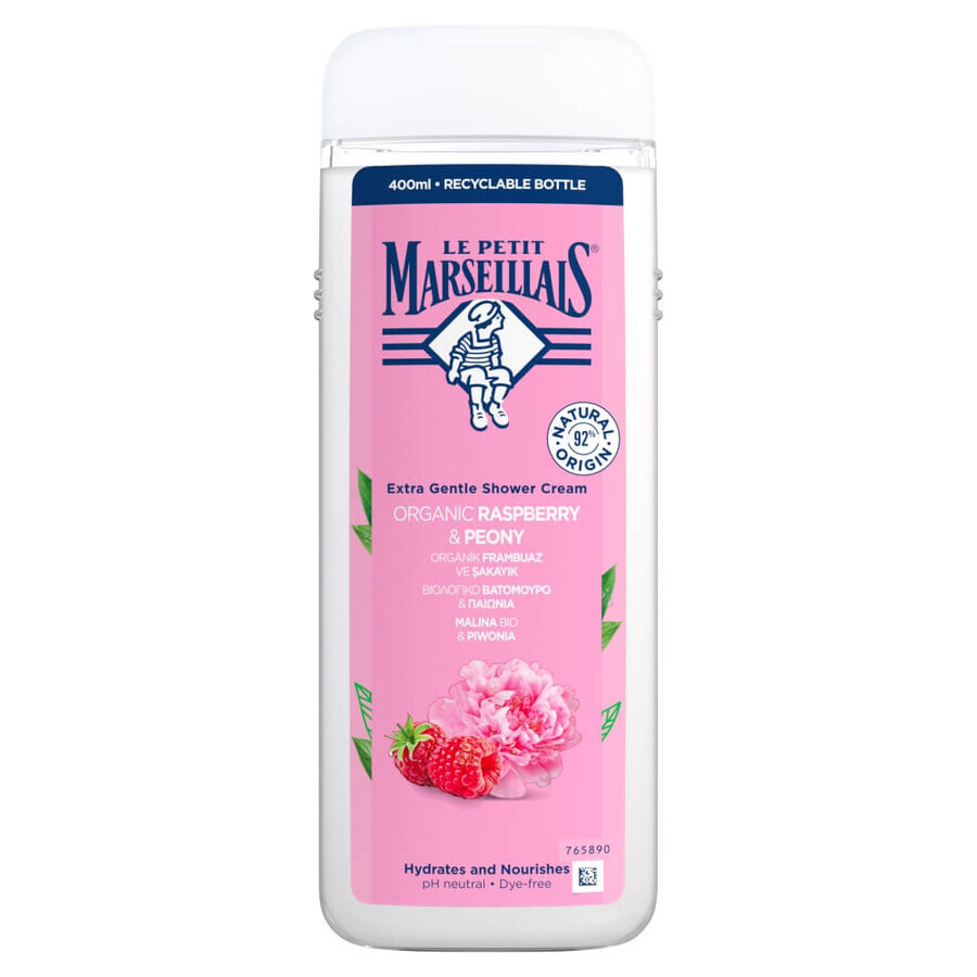 Le Petit Marseillais, gel doccia, lampone e peonia, 400 ml