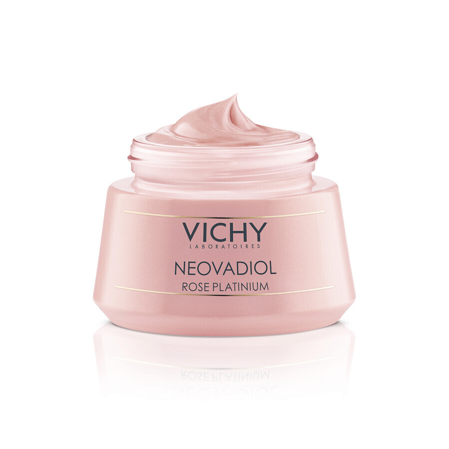 Vichy Neovadiol Rose Platinium, Crema facial fortalecedora y revitalizante de rosas para pieles maduras y apagadas, 50 ml