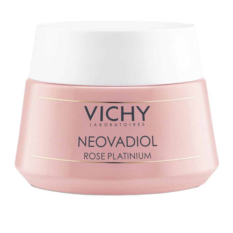 Vichy Neovadiol Rose Platinium, Crema facial fortalecedora y revitalizante de rosas para pieles maduras y apagadas, 50 ml