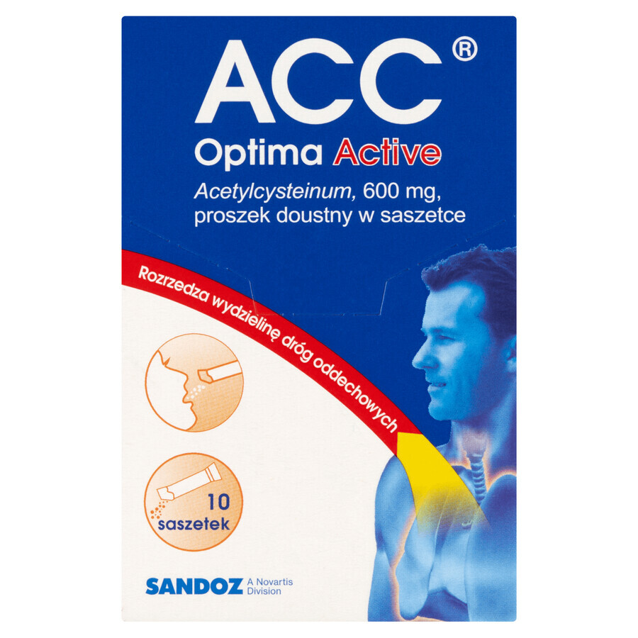 ACC Optima Active 600 mg, polvere orale, 10 bustine