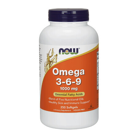 Now Foods, Omega 3-6-9 1000 mg, 250 capsules