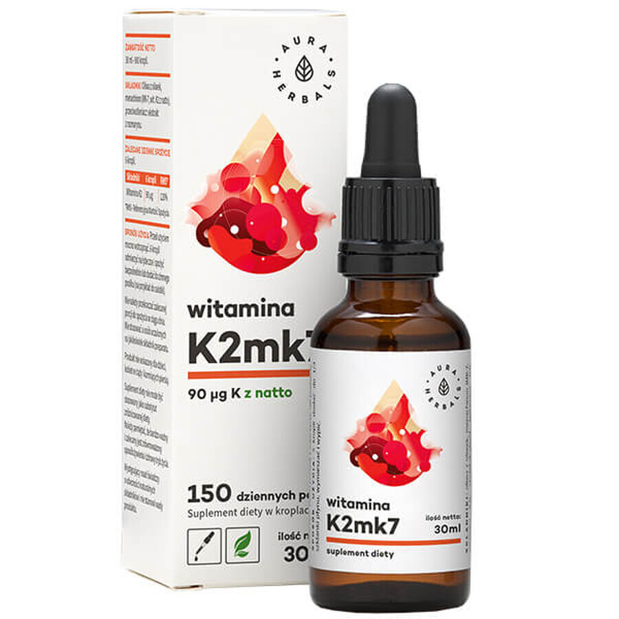 Aura Herbals Vitamine K2MK7 druppels, 30 ml