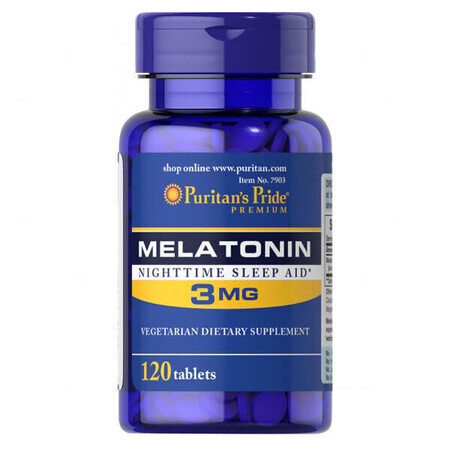 Puritans Pride, Melatonina 3 mg, 120 comprimidos