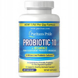 Puritan's Pride Probiotico 10 + vitamina D, 60 capsule