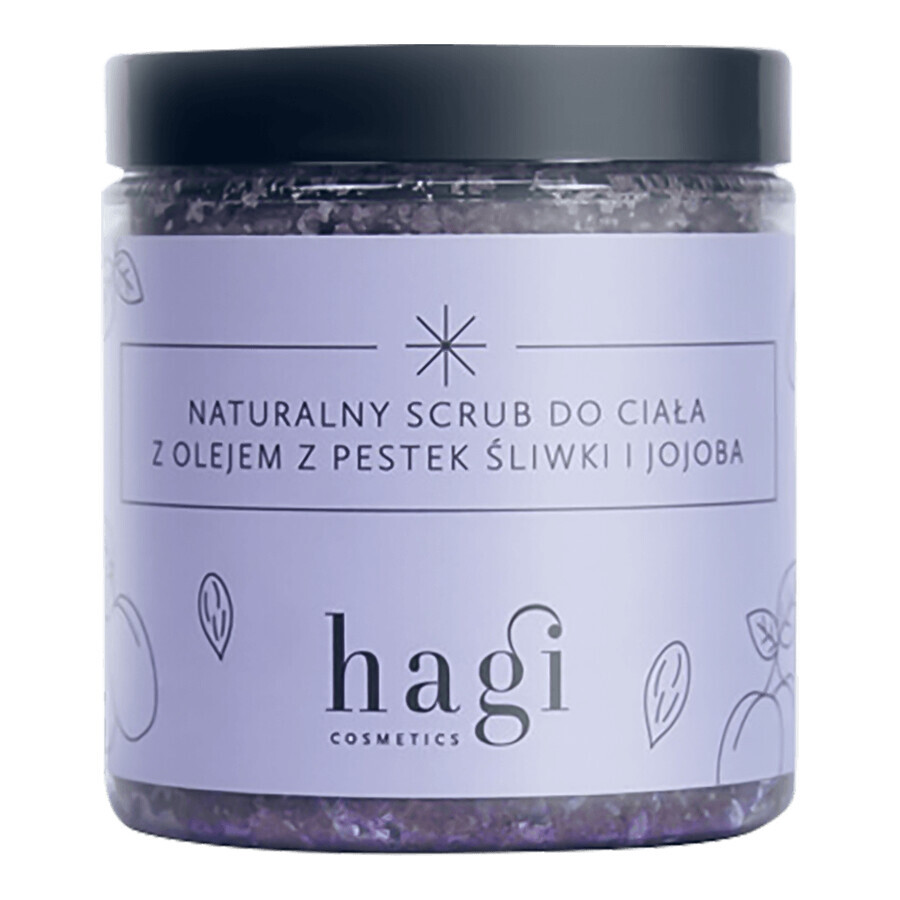 Hagi Cosmetics, scrub natural cu ulei de sâmburi de prune și ulei de jojoba, 300 g