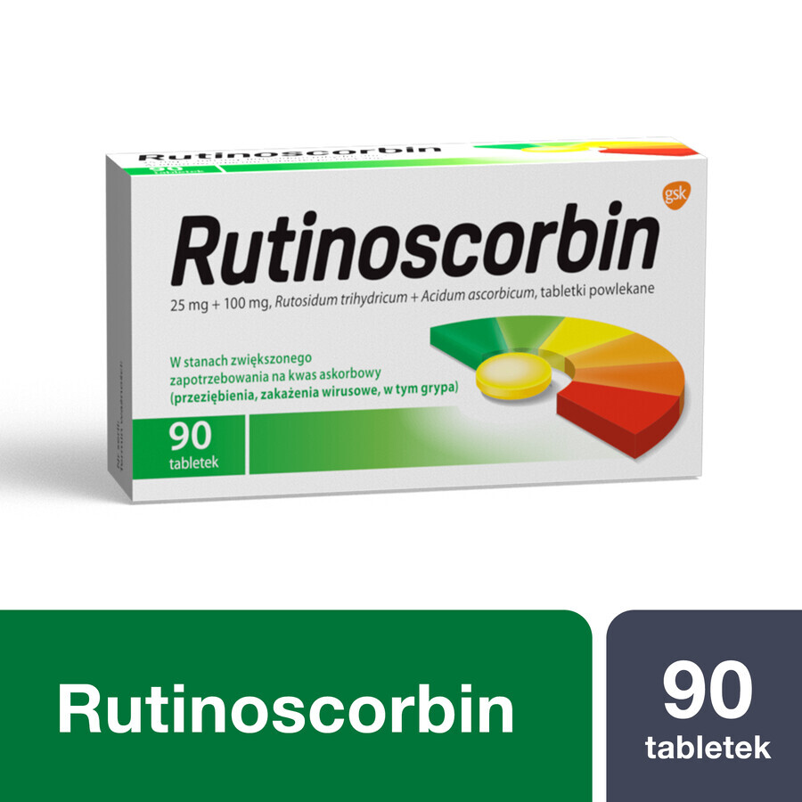 Rutinoscorbin 25 mg + 100 mg, 90 filmomhulde tabletten