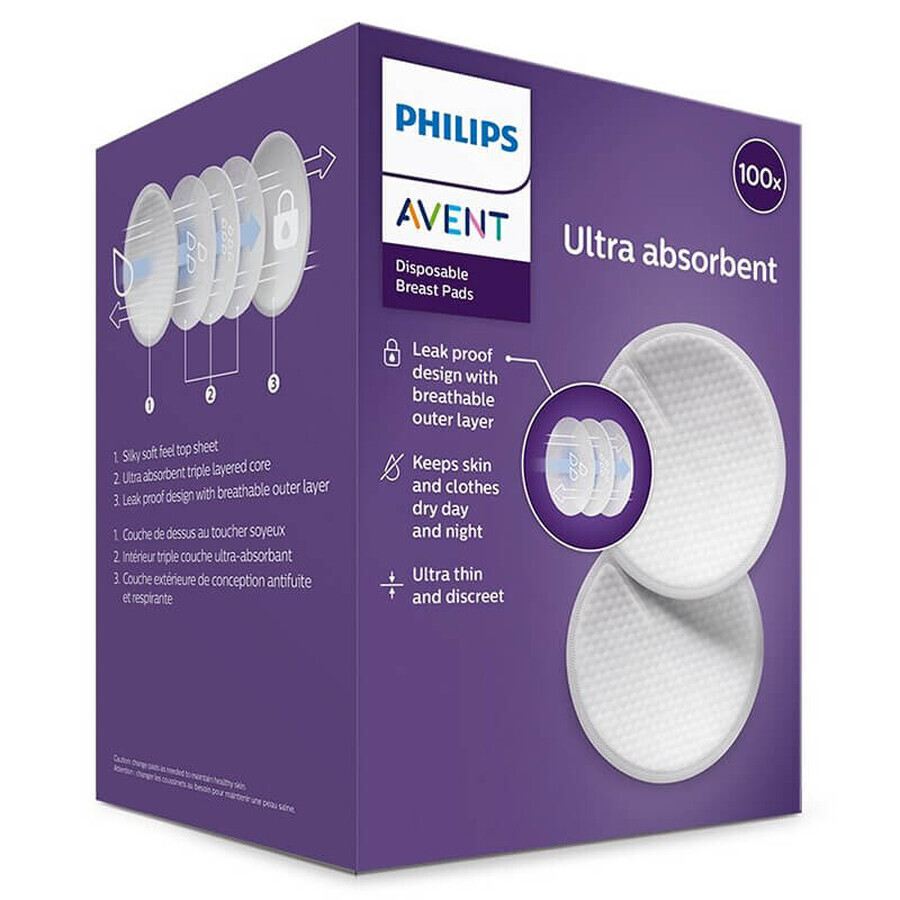 Avent, disposable breast pads, SCF254/ 13, 100 units