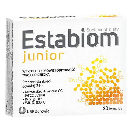 Estabiom Junior, voor kinderen vanaf 3 jaar, 20 capsules