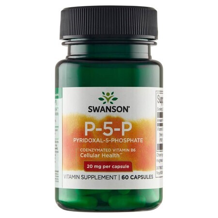 Swanson P-5-P, vitamine B6 20 mg, 60 capsules