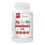 Wish Mg + Zn + B6 ZMA, magnesium, zinc, vitamin B6, 120 tablets