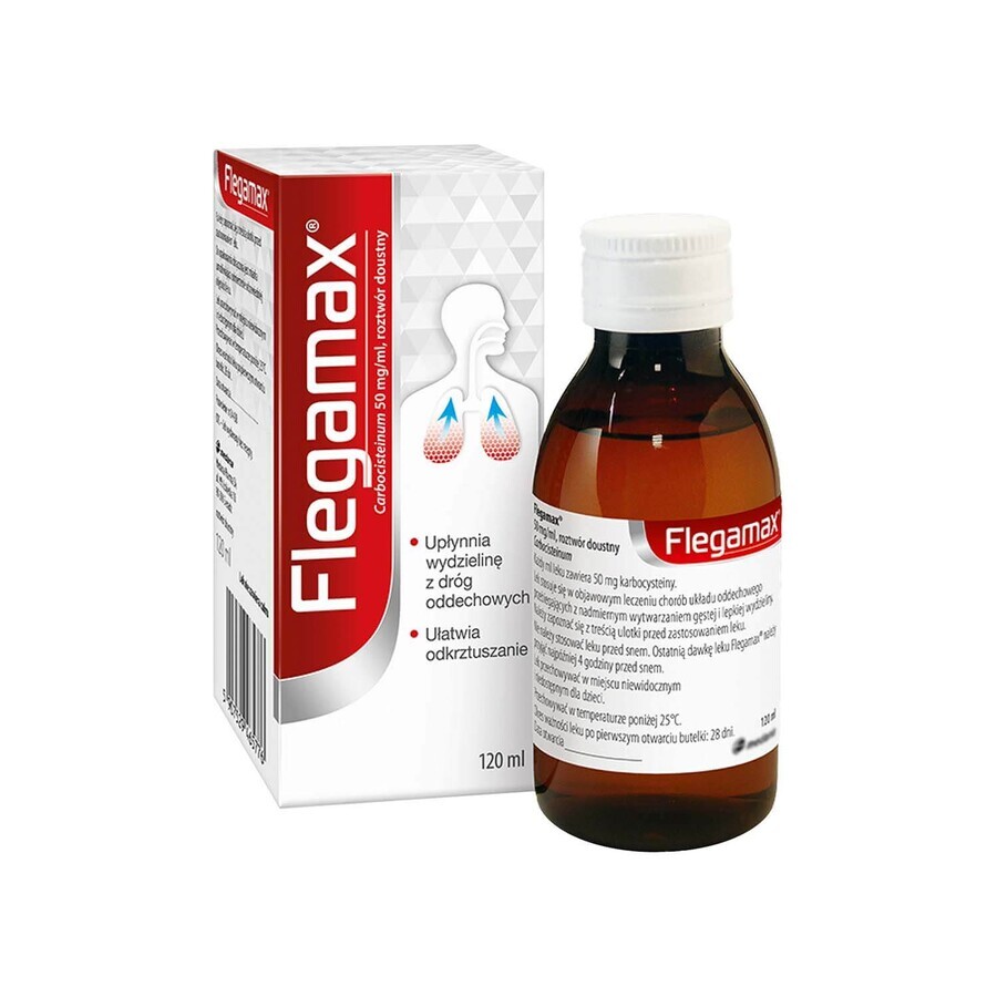 Flegamax 50 mg/ml, oplossing voor oraal gebruik, 120 ml