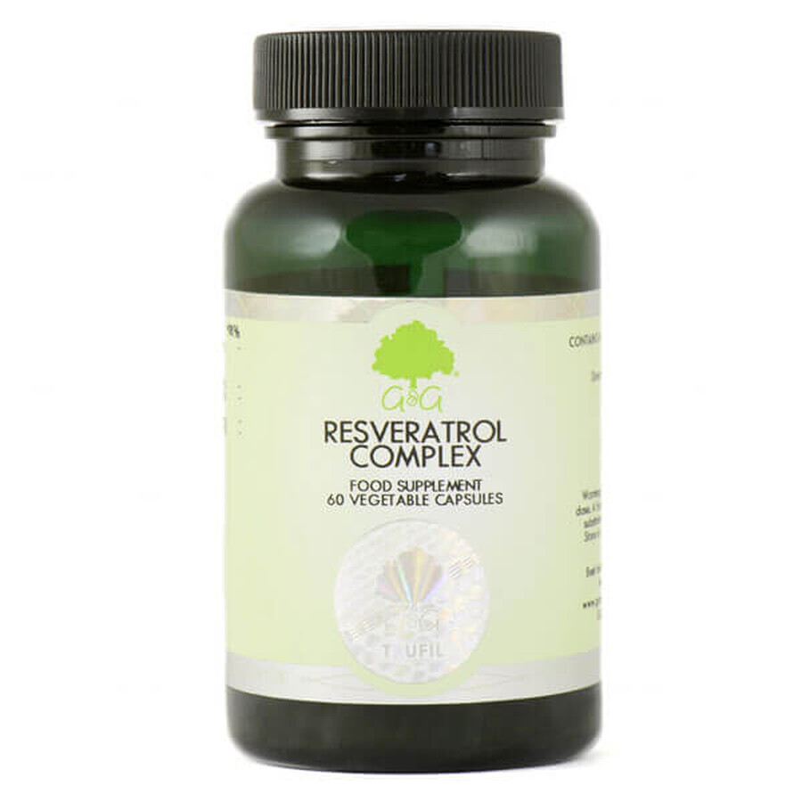 G&amp;G, Resveratrol Complex, năsturel japonez și ceai verde, 60 capsule