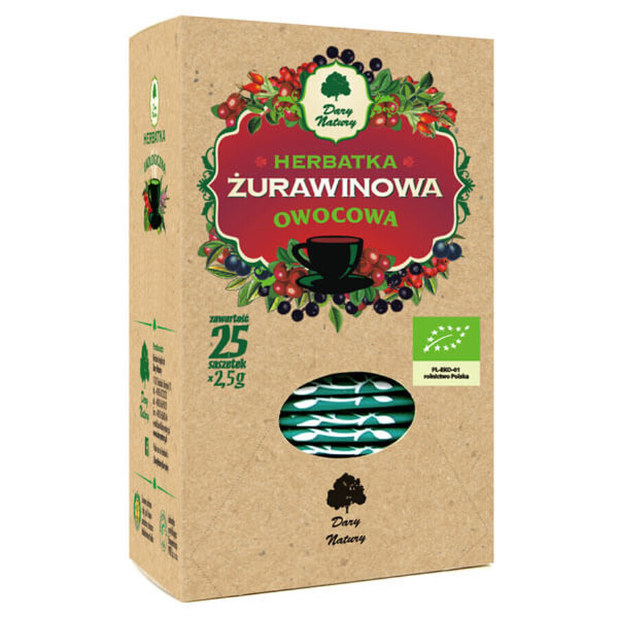 Dary Natury ceai de merișor, organic, 2,5 g x 25 pliculețe