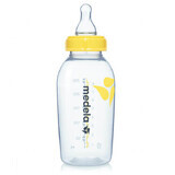 Bottiglia Medela con tettarella in silicone, flusso medio, 250 ml