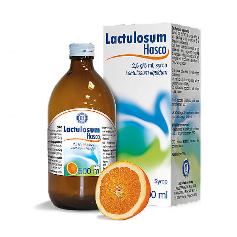 Lactulosum Hasco 2.5 g/ 5 ml, syrup, orange flavor, 500 ml