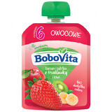 BoboVita Mousse in tubo, banana e mela con fragola e kiwi, dopo 6 mesi, 80 g