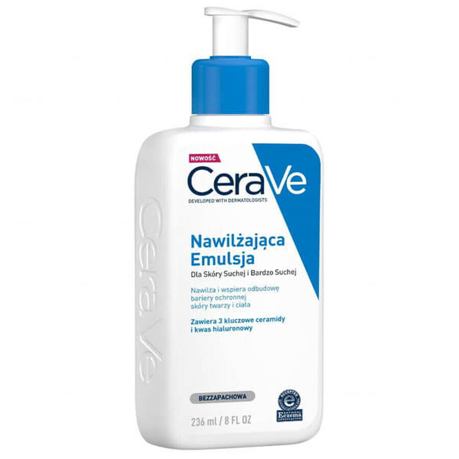 CeraVe, hydraterende emulsie met ceramiden, droge en zeer droge huid, 236 ml