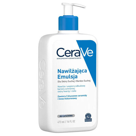 CeraVe, hydraterende emulsie met ceramiden, droge en zeer droge huid, 473 ml