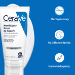 CeraVe, vochtinbrengende crème met ceramiden voor het gezicht, normale en droge huid, 52 ml