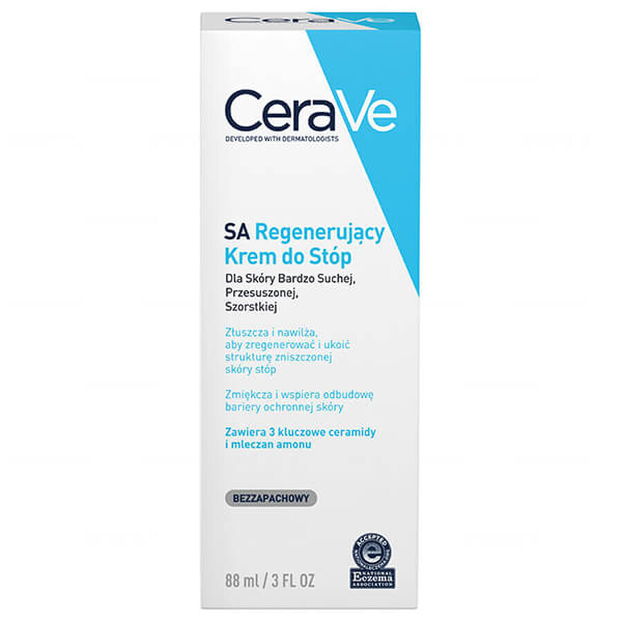 CeraVe SA, regenerating foot cream with ceramides, dry and very dry skin, 88 ml