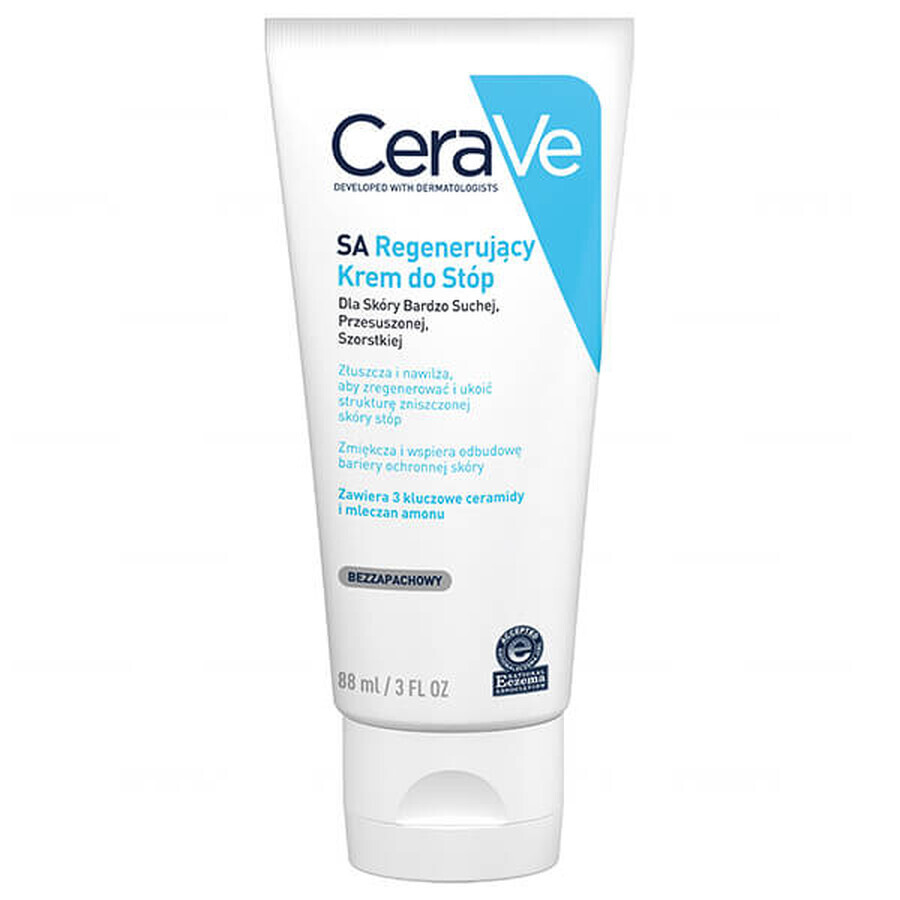 CeraVe SA, regenerating foot cream with ceramides, dry and very dry skin, 88 ml