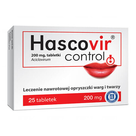 Hascovir Control 200 mg, 25 tablets