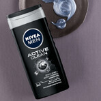 Nivea Men, Gel de ducha 3 en 1 para rostro, cuerpo y cabello, Active Clean, 250 ml