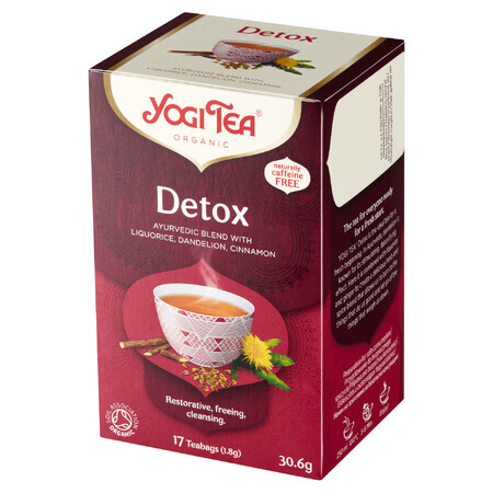 Yogi Tea Detox, ceai de detoxifiere BIO, 1,8 g x 17 pliculețe