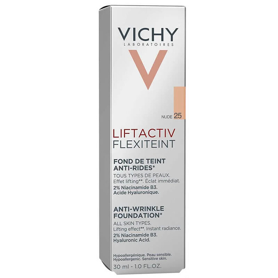 Vichy Liftactiv Flexiteint, wrinkle smoothing foundation, 25 Nude, 30 ml