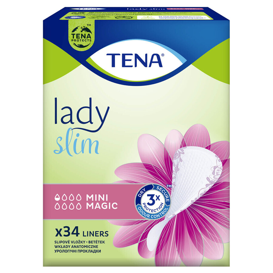 Tena Lady Slim, urologische inlegzolen, Mini Magic, 34 stuks