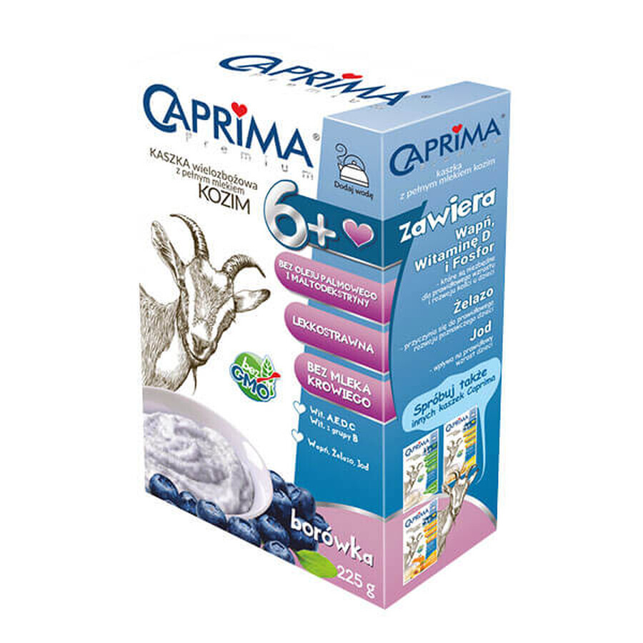 Caprima Premium pap met volle geitenmelk, bosbes, na 6 maanden, 225 g