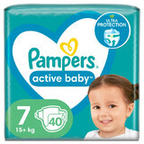 Pampers Active Baby, scutece, mărimea 7, 15+ kg, 40 buc